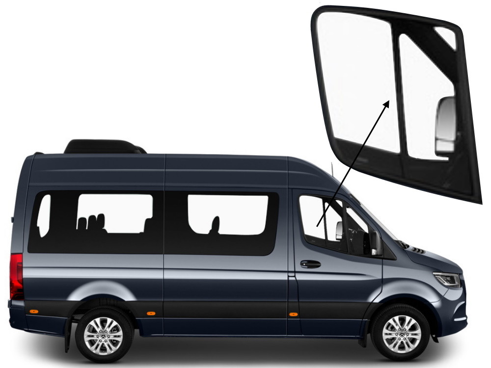 Бічне скло Mercedes Sprinter 2018-2023 передніх дверей праве, фото 1