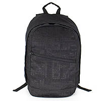 Рюкзак молодежный стильный повседневный городской черного цвета среднего размера из прочной ткани 102-8