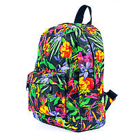 Модный женский универсальный черный рюкзак + Разноцветный молодежный яркий с цветочным принтом 7.5 л