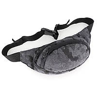 Стильная камуфляжная сумка пояса банка из ткани серого цвета повседневная для спорта прогулок путешествий