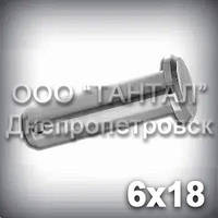 Палець — вісь 6х18 DIN 1444 В (ГОСТ 9650-80 тип 6) ISO 2341 В сталевий оцинкований