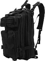 Тактичний військовий штурмовий рюкзак з відділенням для гідратора, системою MOLLE 25, Чорний