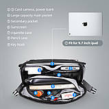 Сумка месенджер Mark Ryden MR8109 відділом під планшет 9.7 дюймів (Чорний), фото 3