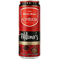 Напиток безалкогольный комбуча Millioner ТМ "Mikki Brew", ж/б 330мл. (в спайке 12 шт.)