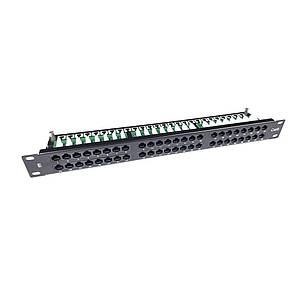 Патч панель 48 портів UTP 1U кат.6 з тримачем кабелю 19″ (WT-2264-CAT.6)