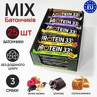 Протеїновий батончик Go On Nutrition Protein Bar 33% (БЕЗ ЦУКРУ) Мікс із 3 смаків 25x50 g Mix Flavor