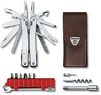 Мультитул Victorinox Swisstool Spirit X Plus Ratchet 105мм/36функ + коричневый кожаный чехол