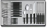 Набор кухонный Victorinox Swiss Modern Table Set с черн. ручками, 24 пред (6 ножей steak/6 вилок/6 ложек