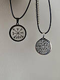 Кулон підвіска Вегвизир Рунічний компас амулет оберіг талісман підвіска Vegvisir, фото 3