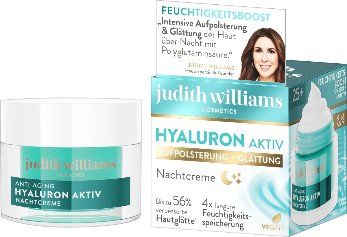 Нічний крем для обличчя Judith Williams Nachtcreme Hyaluron Aktiv, 50 мл