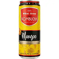 Напиток безалкогольный комбуча MANGO ТМ "Mikki Brew", ж/б 330мл. (в спайке 12 шт.)