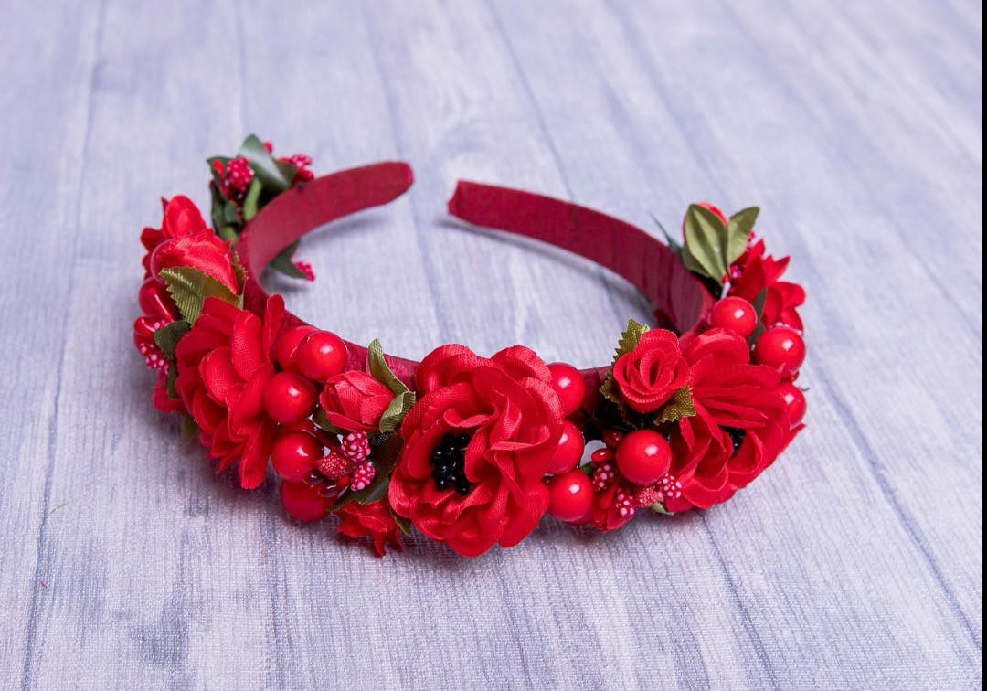 Обруч для волосся Пісня червоний, фото 1