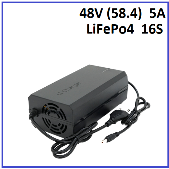 Зарядний пристрій для акумуляторів LiFePO4 48V (58.4) 16S до 5A штекер 5.5х2.5