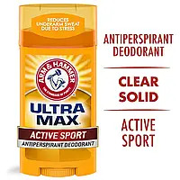 Arm & Hammer, UltraMax, твердий дезодорант-антиперспірант для чоловіків, аромат «Active Sport»