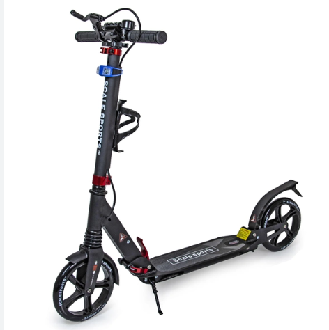 Міський двоколісний самокат "SCALE SPORTS SS-10 399829199" з ручним торозом (чорний) 7+