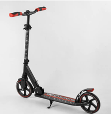 Самокат алюмінієвий двоколісний "Best Scooter" 41775 (колеса PU 200 мм, 1 амортизатор, ручне гальмо), червоний, фото 4