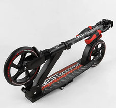 Самокат алюмінієвий двоколісний "Best Scooter" 41775 (колеса PU 200 мм, 1 амортизатор, ручне гальмо), червоний, фото 6