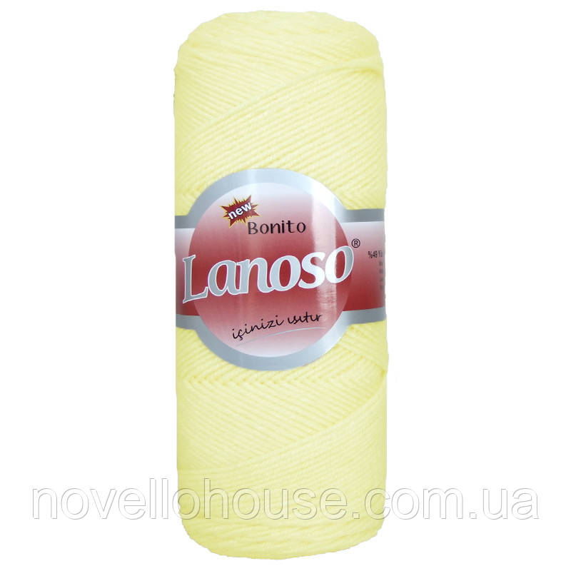 Lanoso BONITO (Бонито) № 901 молочный (Пряжа шерстяная с акрилом, нитки для вязания) - фото 1 - id-p392228505