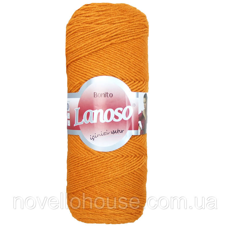 Lanoso BONITO (Боніто) № 903 гірчиця (Пряжа вовняна з акрилом, нитки для в'язання)