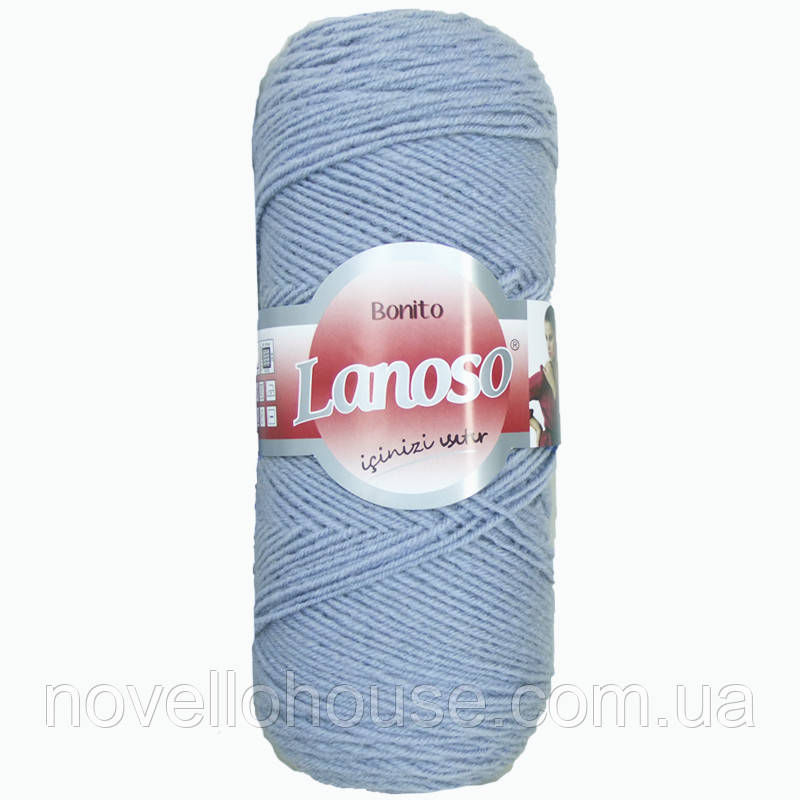 Lanoso BONITO (Боніто) № 940 блакитний (Пряжа вовняна з акрилом, нитки для в'язання)