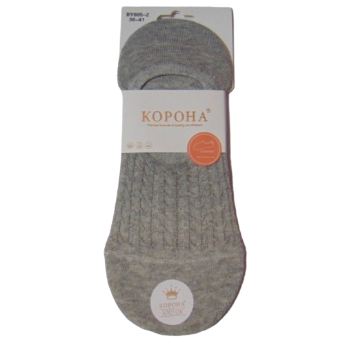 Слідки жіночі із силіконом Корона 36-41 сірі 6052, фото 1
