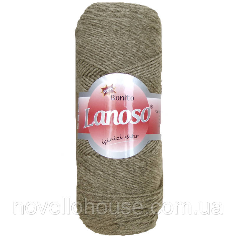 Lanoso BONITO (Боніто) № 953 сірий (Пряжа вовняна з акрилом, нитки для в'язання)