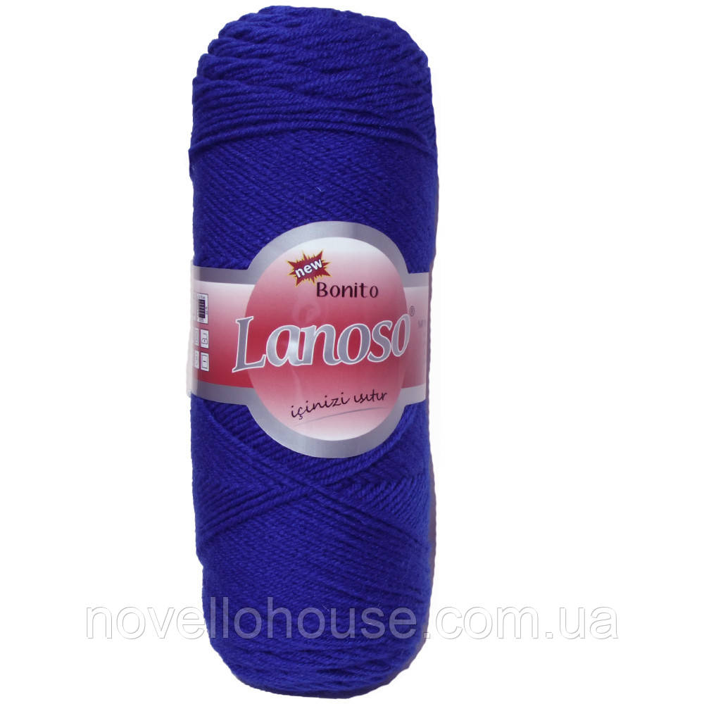 Lanoso BONITO (Боніто) № 954 електрик (Пряжа вовняна з акрилом, нитки для в'язання)