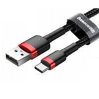 Кабель USB Baseus Cafule Type-C 3A 2m, Red+Black (CATKLF-C91)