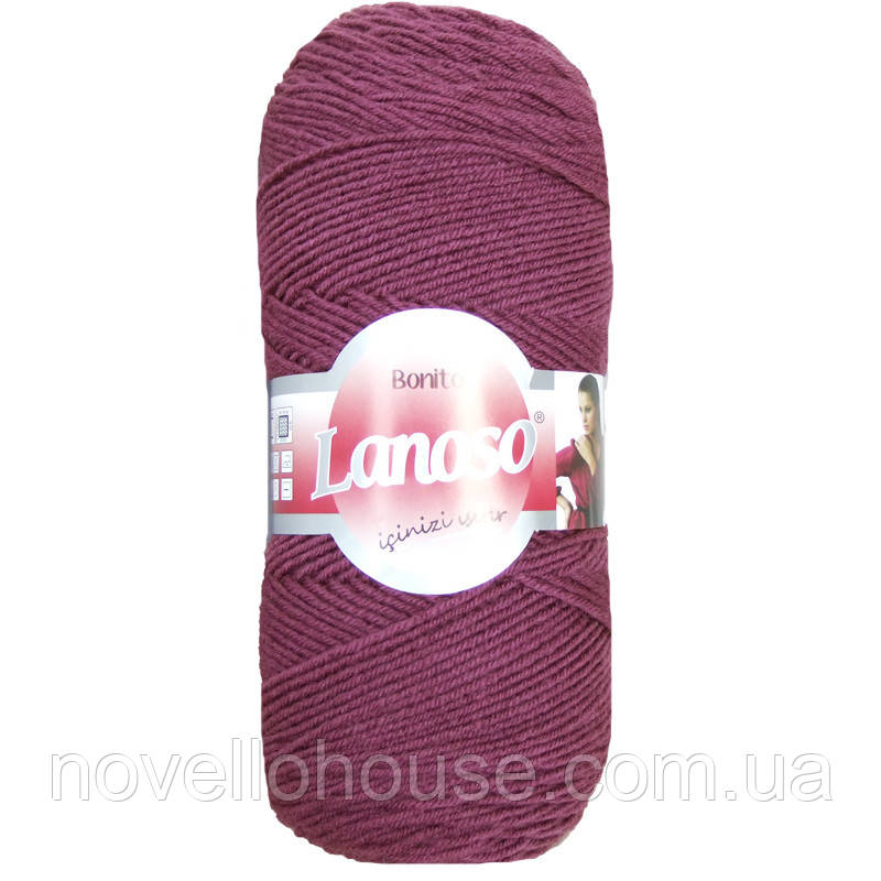 Lanoso BONITO (Боніто) № 959 фіолетовий (Пряжа вовняна з акрилом, нитки для в'язання)