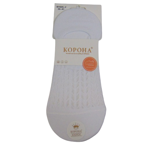 Слідки жіночі із силіконом Корона 36-41 білі 6052, фото 1