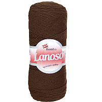 Lanoso BONITO (Бонито) № 992 коричневый (Пряжа шерстяная с акрилом, нитки для вязания)