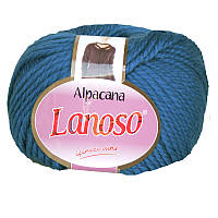 Lanoso ALPACANA (Альпакана) № 3028 синій (Вовняна пряжа альпака з акрилом, нитки для в'язання)