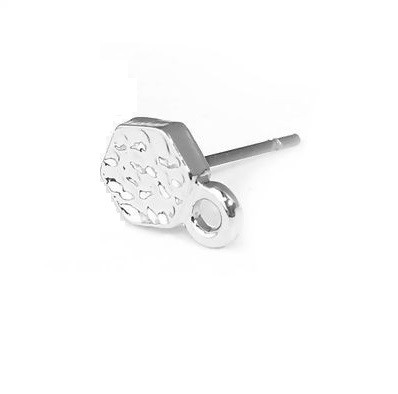 Основа для сережок Finding Цвяшок шестикутник з петлею Метал 9 мм x 6 мм  Ціна за 1 штуку