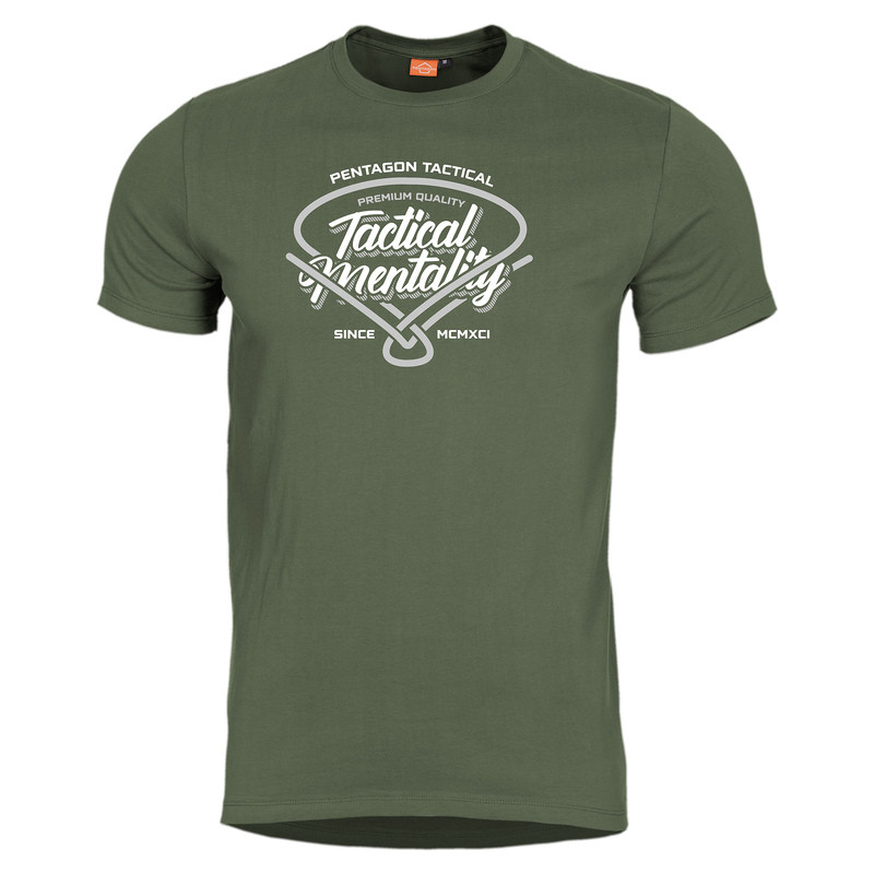 Футболка Pentagon AGERON TACTICAL MENTALITY K09012-TM Large, Олива (Olive)