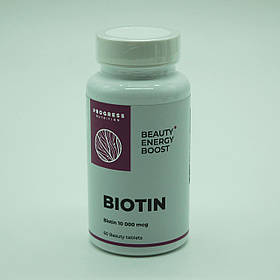 Біотин, Biotin, 10000 мкг, Progress Nutrition, 60 таблеток