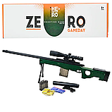 Дитяча гвинтівка з м'якими патронами та гільзами KB 1222 снайперський та лазерний приціл, фото 2