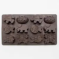 Форма для выпечки печенья Lessner Chef Choco прямоугольная силикон на 12шт 19,5x34x4см (10261)