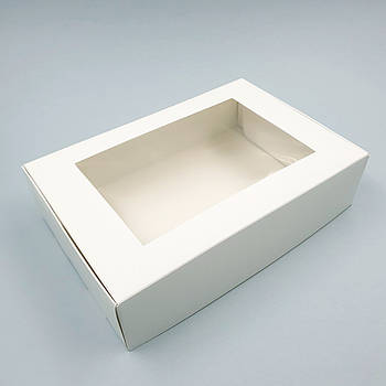 Коробка для еклерів із віконцем 18х27х6.5 см