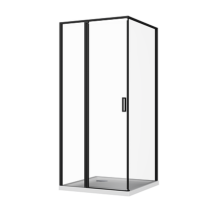 Скляна душова кабіна AVKO Glass RDR13B, 90х90х190 Black, фото 1