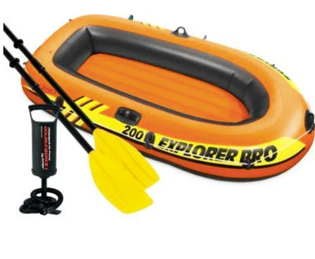 Надувний півторамісний човен "EXPLORER 200 PRO" Intex 58357 (196х102х33см), помаранчевий, фото 1