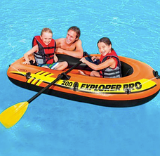Надувний півторамісний човен "EXPLORER 200 PRO" Intex 58357 (196х102х33см), помаранчевий, фото 3