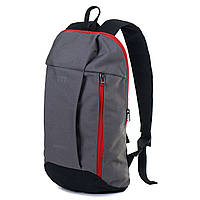 Універсальний сірий молодіжний практичний рюкзак із чорним дном та спинкою водонепроникний спортивний 04-04-04