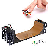 Набір фінгерборд пальчикова гра fingerboard скейт парк велосипед самокат скейт мотоцикл, фото 3