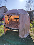 Садова гойдалка кокон тримісна з дахом, москітною сіткою та чохлом, фото 6