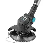 Акумуляторна косарка Кущоріз для трави Тример Krafftec + Акумуляторна ланцюгова мініпилка Гілкоріз 2 акб, фото 8