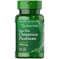 Витамины и минералы Puritan's Pride Chromium Picolinate 800 mcg Yeast Free, 90 таблеток CN8886 SP