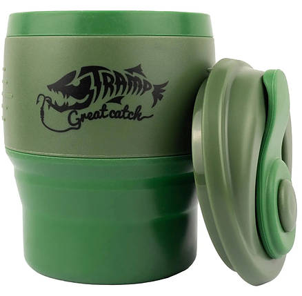 Силіконовий кухоль з кришкою Tramp UTRC-082, 350 мл (Olive), фото 1