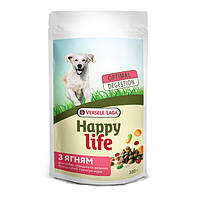 Сухой премиум корм для взрослых собак средних и крупных пород Happy Life Adult with Lamb ягненок 0.35 кг
