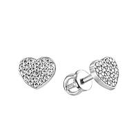 Срібні сережки пусети серця