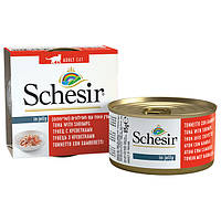 Влажный корм в желе натуральные консервы для котов Schesir Tuna with Shrimps тунец с креветками 85 г (750044)